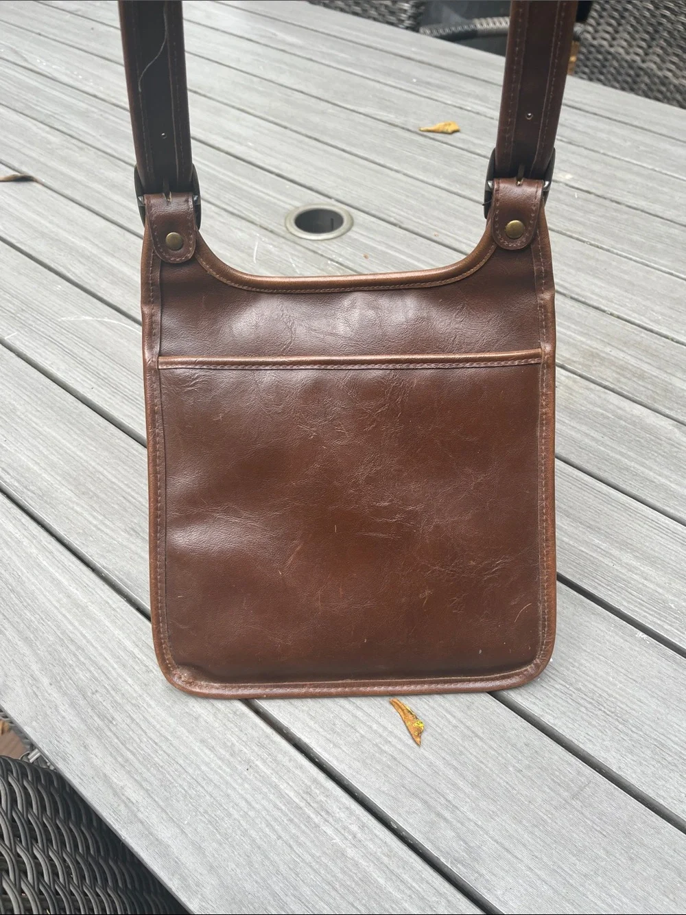Men's Brown Leather Messenger Crossbody Bag - Classic Everyday Carry